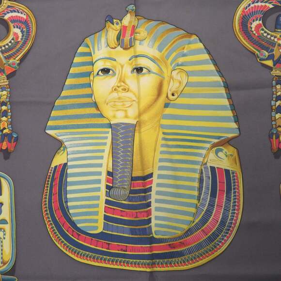 HERMES Gray Silk Scarf - Picture 4 of 5